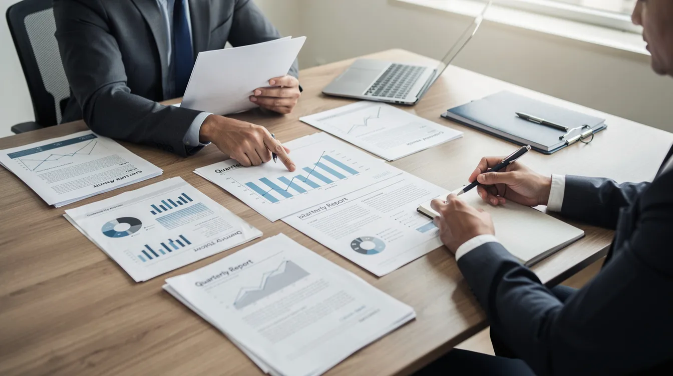 The image depicts a professional consultation scene with various tax-related documents spread across a desk, emphasizing the importance of hiring a tax attorney for navigating complex tax issues, such as tax debt and IRS audits. A tax lawyer is seen engaged in discussion, showcasing the legal help available for resolving disputes with the IRS.
