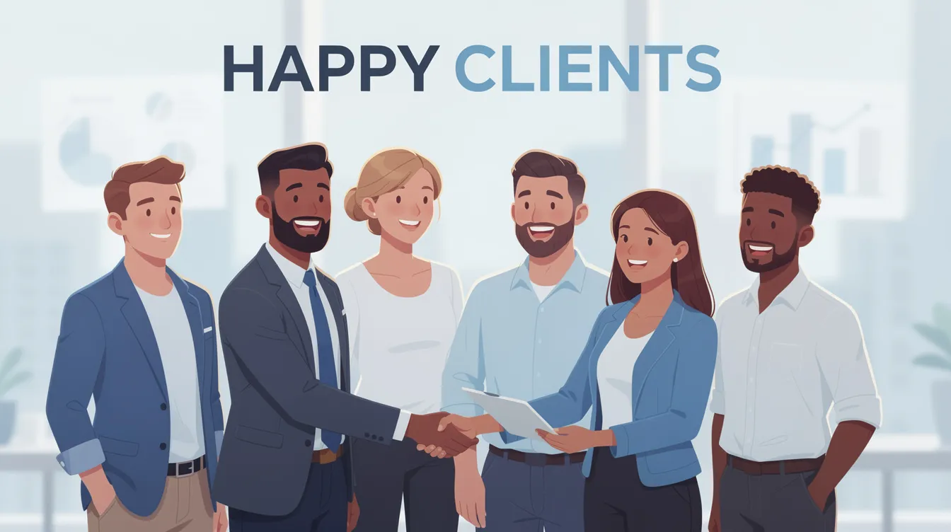 The image depicts a group of happy clients celebrating their successful tax debt relief, showcasing a sense of relief from financial hardship. They are smiling and appear relieved, indicating the positive impact of settling their tax debt and finding effective payment options through a tax relief company.